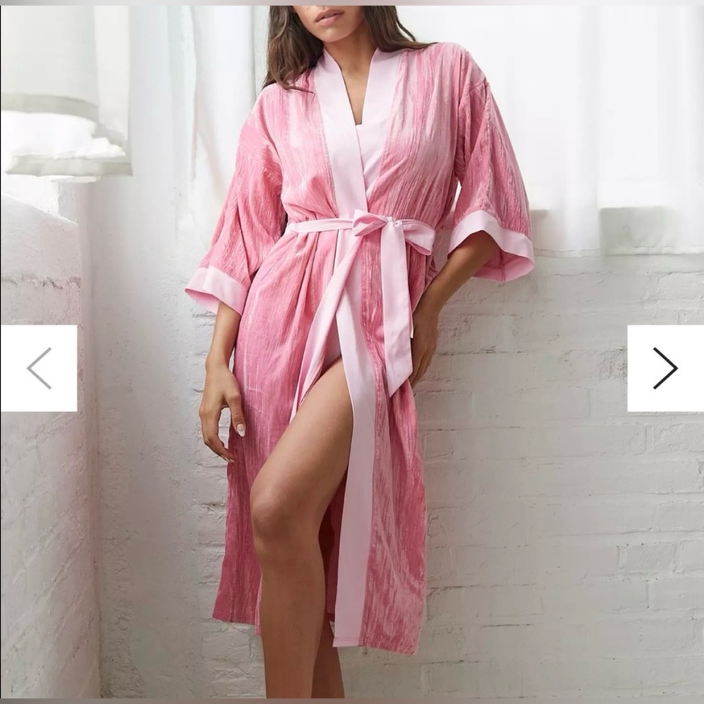 Urban Outfitters Pink Velvet Robe
